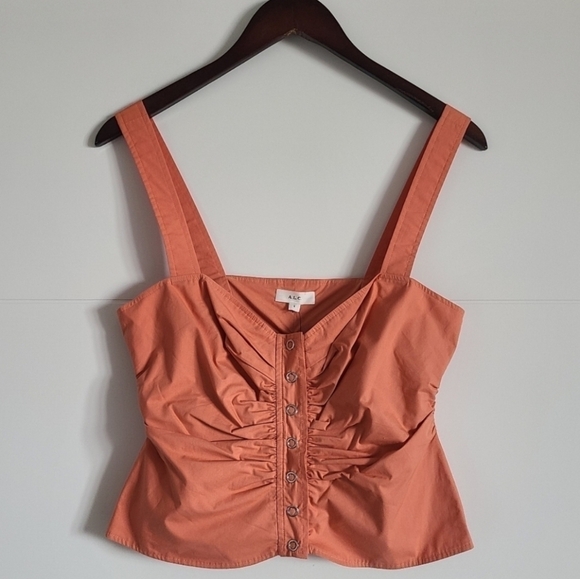 A.L.C Lilah Cotton Sweetheart Top, Size 6, Orange, NWT - Picture 5 of 15